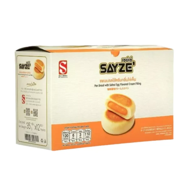 ready-to-eat-0167 SAYZE' แพนเบรด ครีมไข่เค็ม น้ําหนัก 35 กรัม ต่อชิ้น ยกกล่อง 12 ชิ้น
