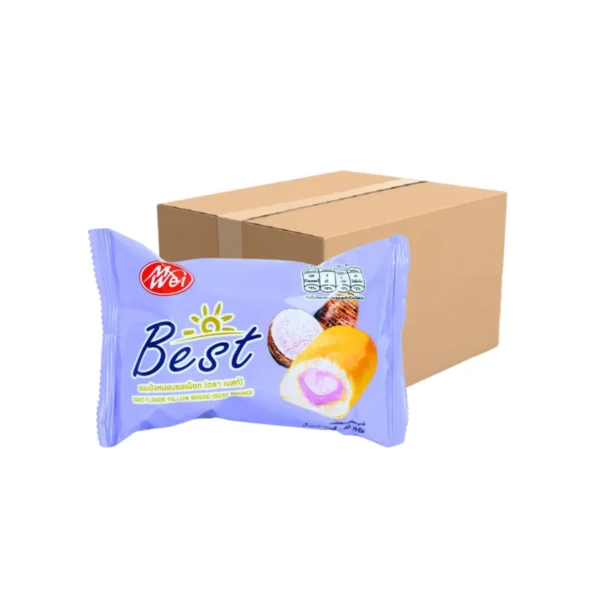 ready-to-eat-0172 ขนมปังหมอนรสเผือก (ตราเบสท์)น้ําหนัก40 กรัม 1x 12ชิ้น