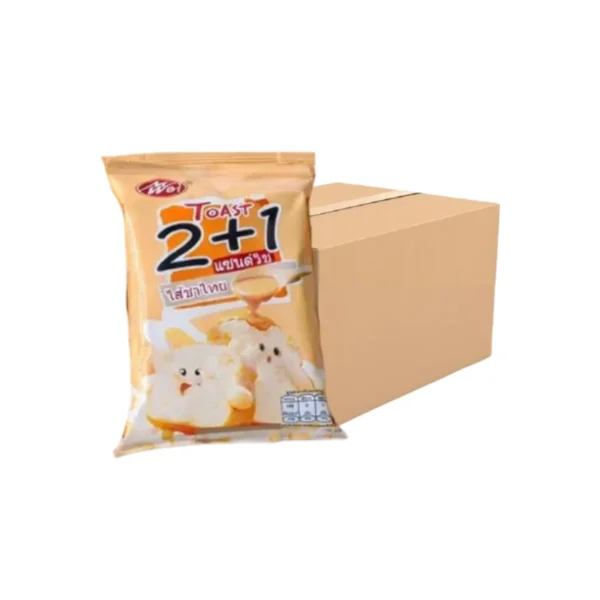 ขนมปังแซนด์วิชสอดไส้ รสชาไทย(ตราเหม่ยเว่ย)รุ่นกล่อง น้ําหนัก40 กรัม 1x 12ชิ้น