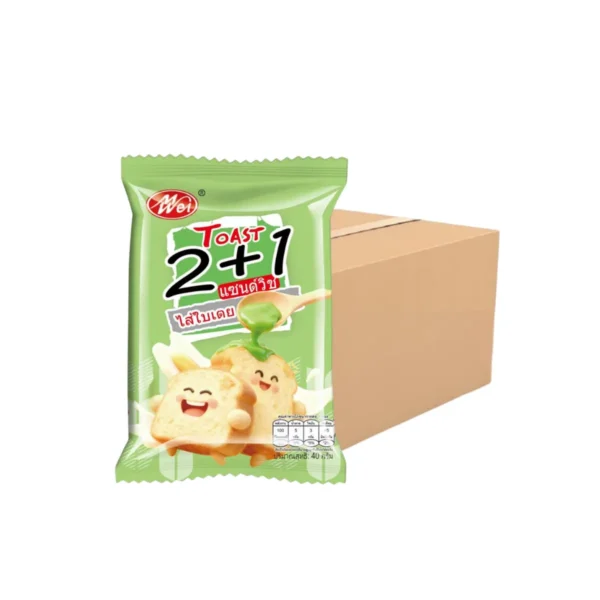 ขนมปังแซนด์วิชสอดไส้ รสสังขยาใบเตย(ตราเหม่ยเว่ย)รุ่นกล่อง น้ําหนัก40 กรัม 1x 12ชิ้น