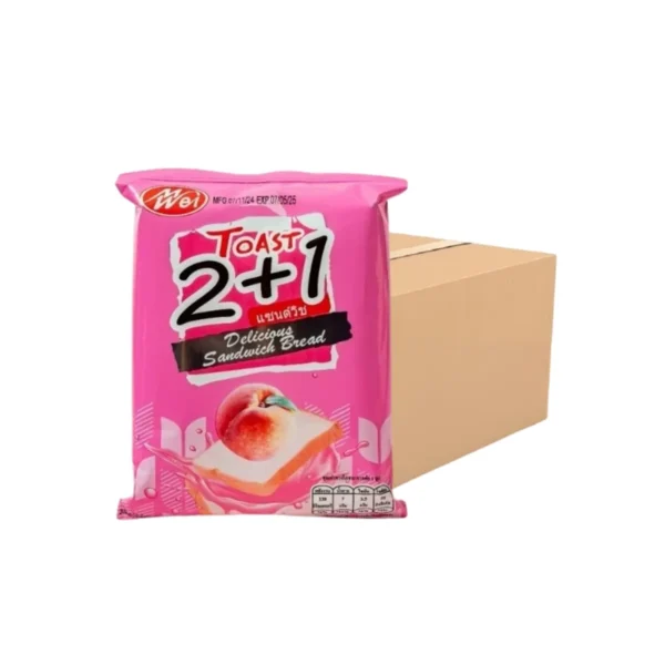 ready-to-eat-0187 ขนมปังแซนด์วิชสอดไส้รสพีช (ตราเหม่ยเว่ย) น้ําหนัก40 กรัม 1x 12ชิ้น