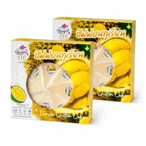 ready-to-eat-0204 เค้กหนองพงนก (เซ็ตคู่) ชิฟฟอนทุเรียน 8 ชิ้น 230 กรัม