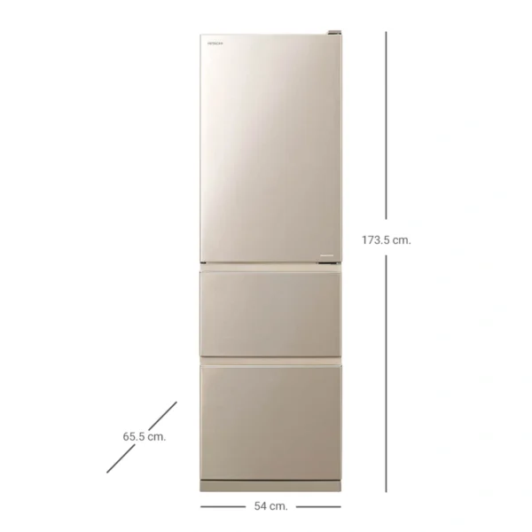 refrigerator-0077 Hitachi ฮิตาชิ ตู้เย็น มัลติดอร์ Solfege รุ่น R-S32KPTH CNXZ 11.1 คิว 315 ลิตร สีแชมเปญ
