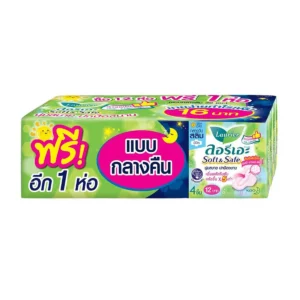 sanitary-pad-0006 ลอรีเอะ ซอฟท์&เซฟ สลิมปีก 22 ซม. 4 ชิ้น x 12