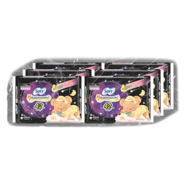 sanitary-pad-0020 โซฟี แบบกระชับกลางคืน 42 ซม. 4 ชิ้น x 6