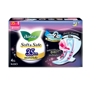 sanitary-pad-0025 ลอรีเอะ ไนท์เอ็กตร้าโพรเทค ผ้าอนามัยแบบมีปีก 35 ซม. 4 ชิ้น x 6
