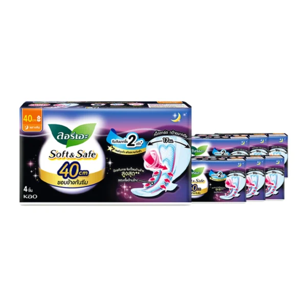 sanitary-pad-0034 ลอรีเอะ ซอฟท์แอนด์เซฟ เอ็กซ์ตร้า โพรเทคชั่น ผ้าอนามัยแบบมีปีก 40 ซม. 4 ชิ้น x 4