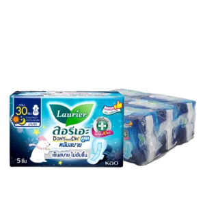 sanitary-pad-0036 ลอรีเอะ ซอฟท์แอนด์เซฟ ไนท์คูล ผ้าอนามัย 30 ซม. 5 ชิ้น x 6