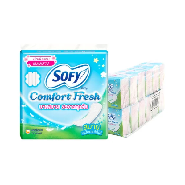 sanitary-pad-0042 โซฟี คอมฟอร์ท เฟรช แผ่นอนามัย 10 ชิ้น x 12