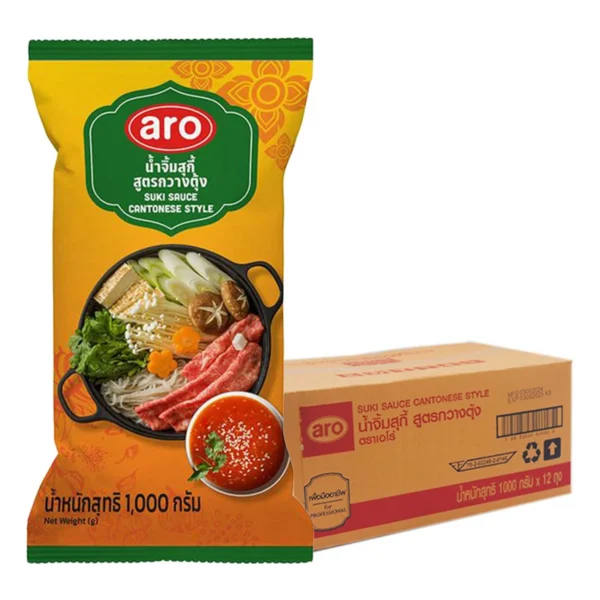sauce-seasoning-0026 เอโร่ น้ําจิ้มสุกี้สูตรกวางตุ้ง 1 กิโลกรัม x 12 ถุง