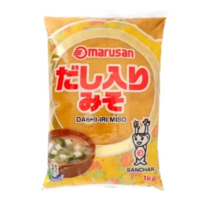 sauce-seasoning-0272 มารุซัง เต้าเจี้ยวบด ซานชาน ดาชิ อิริ มิโซะ สูตรถั่วเหลือง ผงปลาโอแห้ง และสารสกัดสาหร่ายทะเลคอมบุ ขนาด 1 กิโลกรัม x 6 ถุง