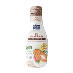 NIZE ซอสไนซ ซอสและน้ําจิ้มคลีน ลดโซเดียม 50% ไม่ใส่ผงชูรส ซอสพริกไทยดํา NZ_243