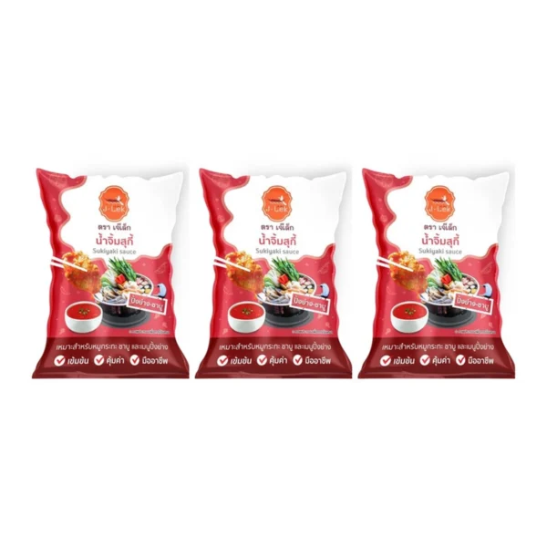 sauce-seasoning-0326 J-Lek (เจ๊เล็ก) น้ําจิ้มสุกี้ ขนาด 1,000 กรัม แพ็ค 3 ถุง