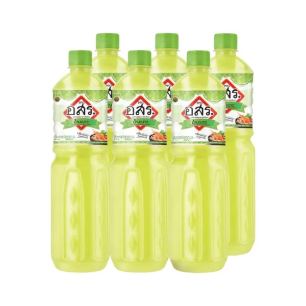 [6 ขวด]อสร. น้ํามะนาว  Lime Juice Mix ขนาด 1,000 มล. รสชาติเปรียบเสมือนน้ํามะนาวแท้