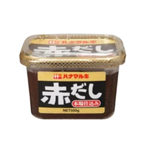 sauce-seasoning-0350 ฮานะมารูคิ เต้าเจี้ยวบด อากะดาชิ ฮอนบะ จิโรมิ มิโซะ สูตรมิโซะถั่วเหลือง และมิโซะข้าว (ผลิตในประเทศญี่ปุ่น) ขนาด 500 กรัม x 4 กล่อง