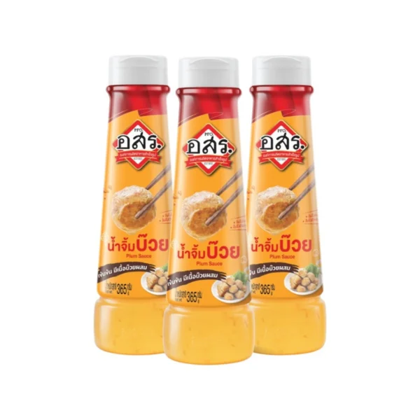 [3 ขวด]อสร. น้ําจิ้มบ๊วย Plum Sauce ขนาด 365 กรัม