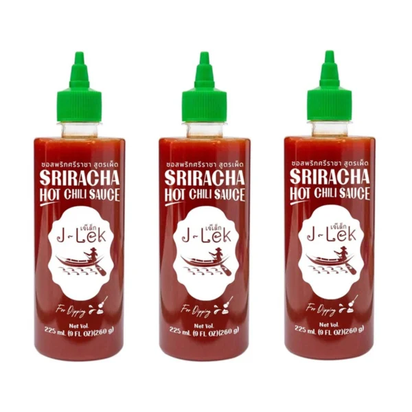 sauce-seasoning-0374 J-Lek (เจ๊เล็ก) ซอสพริกศรีราชา สูตรเผ็ด ขนาด 260 กรัม แพ็ค 3 ขวด