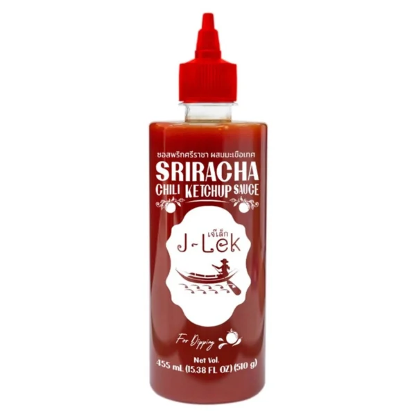 sauce-seasoning-0407 J-Lek (เจ๊เล็ก) ซอสพริกศรีราชา ผสมมะเขือเทศ ขนาด 510 กรัม