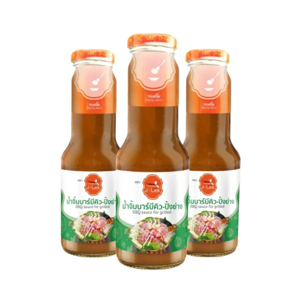 sauce-seasoning-0421 เจ๊เล็ก น้ําจิ้มบาร์บีคิว ปิ้งย่าง ขนาด 340 กรัม แพ็ค 3 ขวด