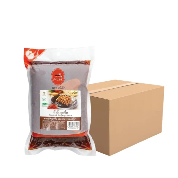 sauce-seasoning-0433 เจ๊เล็ก น้ําจิ้มลูกชิ้น ขนาด 1,000 กรัม แพ็ค 12 ถุง