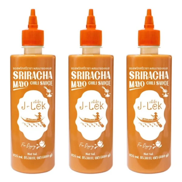 sauce-seasoning-0462 J-Lek (เจ๊เล็ก) ซอสพริกศรีราชา ผสมมายองเนส ขนาด 490 กรัม แพ็ค 3 ขวด