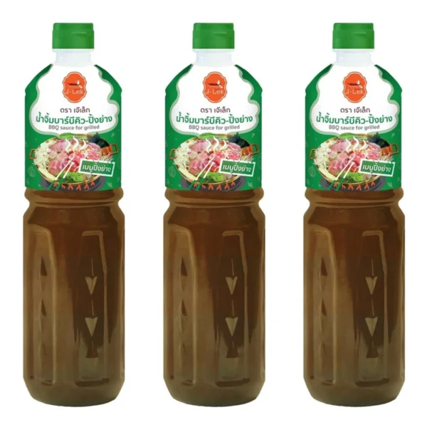 sauce-seasoning-0463 J-Lek (เจ๊เล็ก) น้ําจิ้มบาร์บีคิวปิ้งย่าง (ขวด) ขนาด 1000 กรัม แพ็ค 3 ขวด