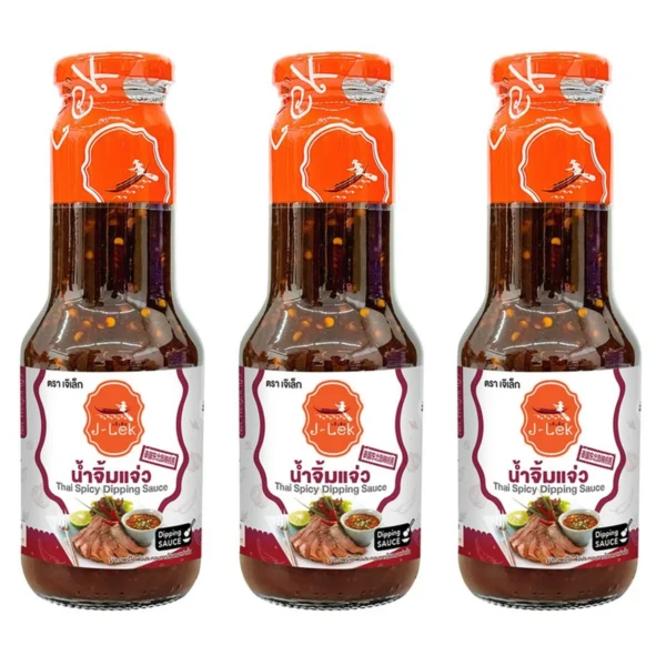 sauce-seasoning-0523 J-Lek (เจ๊เล็ก) น้ําจิ้มอาหารย่าง (แจ่ว) ขนาด 360 กรัม แพ็ค 3 ขวด