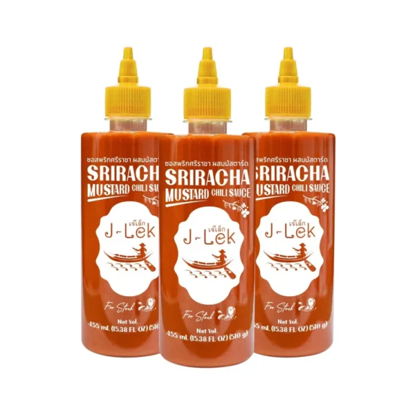 sauce-seasoning-0535 เจ๊เล็ก ซอสพริกศรีราชาผสมมัสตาร์ด ขนาด 510 กรัม แพ็ค 3 ขวด