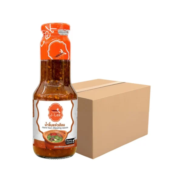 sauce-seasoning-0565 J-Lek (เจ๊เล็ก) น้ําจิ้มแจ่วฮ้อน ขนาด 355 กรัม แพ็ค 6 ขวด