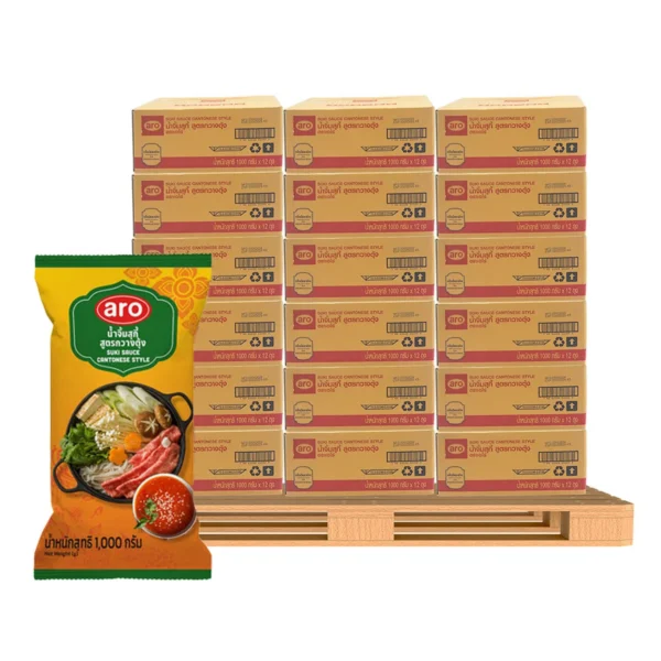 sauce-seasoning-0589 เอโร่ น้ําจิ้มสุกี้ สูตรกวางตุ้ง 1 กก. x 50 ลัง (1พาเลท)