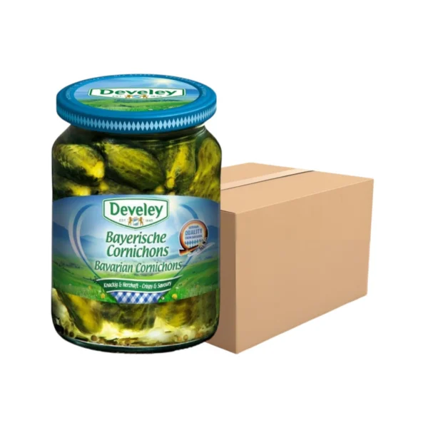 Develey (ดิวีเลย์) Bavarian Cornichons (แตงกวาดองเล็ก) ขนาด 330 กรัม แพ็ค 12 ขวด