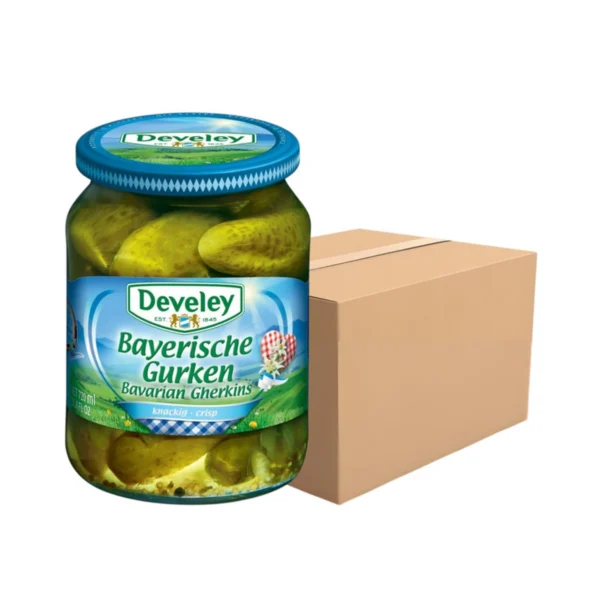 Develey (ดิวีเลย์) Bavarian Gherkins แตงกวาดองใหญ่ ขนาด 670 กรัม แพ็ค 12 ขวด