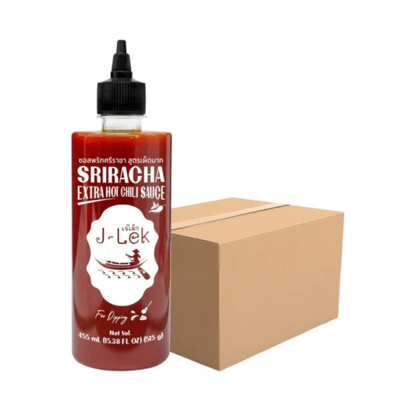 sauce-seasoning-0666 J-Lek (เจ๊เล็ก) ซอสพริกศรีราชา สูตรเผ็ดมาก ขนาด 515 กรัม แพ็ค 12 ขวด