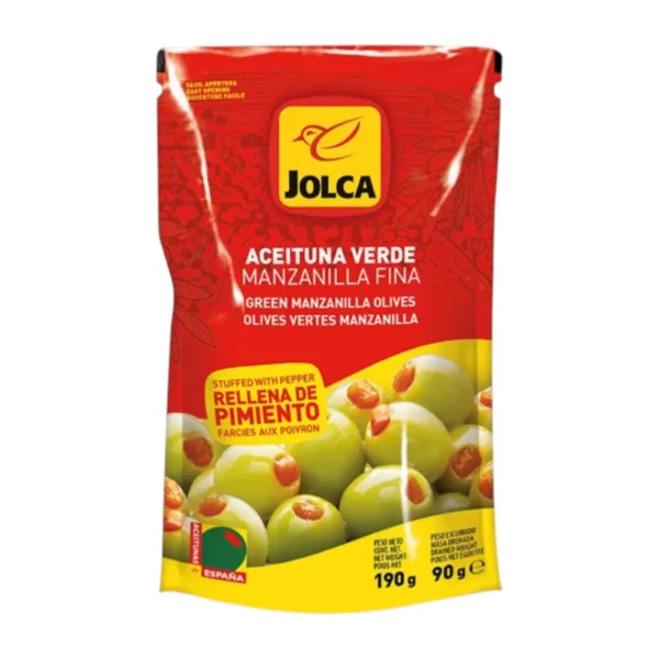 sauce-seasoning-0692 JOLCA PEPPER PASTE STUFFED MANZANILLA OLIVES 190 g. มะกอกเขียวสอดไส้พริก