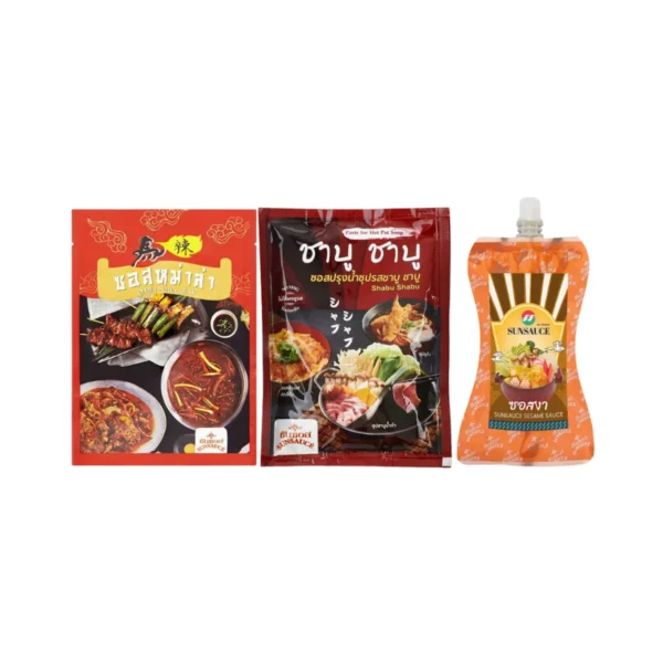 sauce-seasoning-0729 SUNSAUCE (ซันซอส) Party Set A รวมสินค้าขายดี! ซอสหม่าล่า (100กรัม) ซอสชาบู(100กรัม) ซอสงา (150กรัม)
