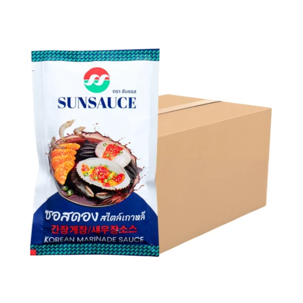 SUNSAUCE (ซันซอส) ซอสดอง รสชาติเกาหลีแท้ ซอสดองสําเร็จรูป แบบซอง ขนาด 100 กรัม 12 ซอง แถมฟรี 1 ซอง (ยกลัง)