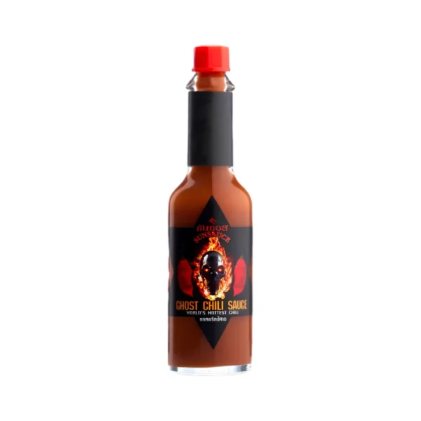 sauce-seasoning-0734 SUNSAUCE (ซันซอส) ซอสพริก ซอสทาบาสโก้ ซอสพริกปีศาจ 60 กรัม Ghost Chili Sauce