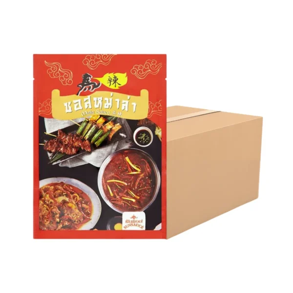 SUNSAUCE (ซันซอส) ซอสหม่าล่า ซอสหม่าล่าปิ้งย่าง ซอสหม่าล่าชาบู 100 กรัม 12 ซอง แถมฟรี 1 ซอง (ยกลัง)