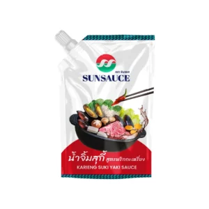 sauce-seasoning-0748 SUNSAUCE (ซันซอส) น้ําจิ้มสุกี้ น้ําจิ้มหมูกระทะ น้ําจิ้มปิ้งย่าง สูตรพริกกะเหรี่ยง แบบซอง500 กรัม