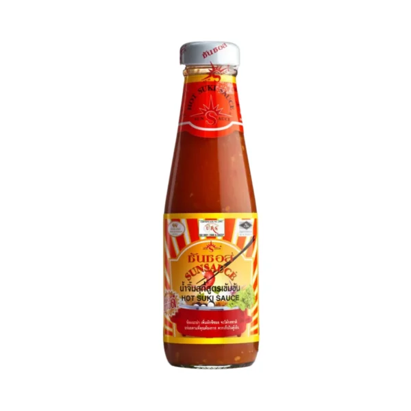 SUNSAUCE (ซันซอส) น้ําจิ้มสุกี้ น้ําจิ้มหมูกระทะ น้ําจิ้มปิ้งย่าง สูตรเข้มข้น ขนาด 225 กรัม