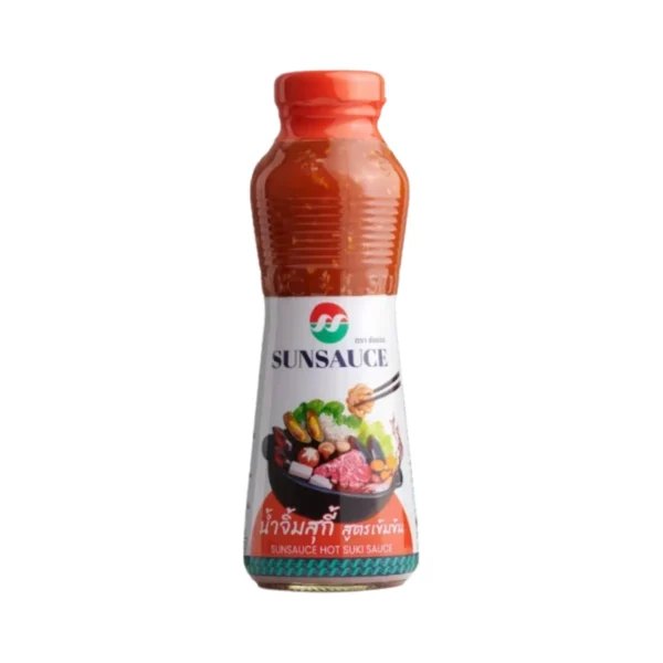 SUNSAUCE (ซันซอส) น้ําจิ้มสุกี้ น้ําจิ้มหมูกระทะ น้ําจิ้มปิ้งย่าง สูตรเข้มข้น ขนาด 380 กรัม