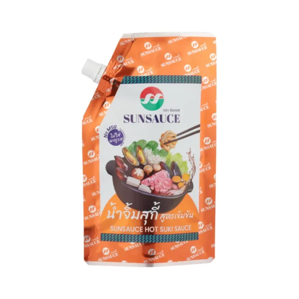 sauce-seasoning-0753 SUNSAUCE (ซันซอส) น้ําจิ้มสุกี้ น้ําจิ้มหมูกระทะ น้ําจิ้มปิ้งย่าง สูตรเข้มข้น แบบซอง ขนาด 500 กรัม
