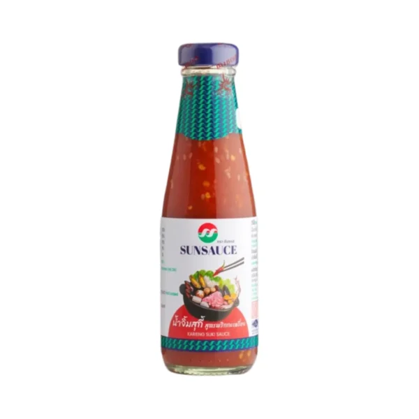 SUNSAUCE (ซันซอส) น้ําจิ้มสุกี้ น้ําจิ้มหมูกระทะ สูตรพริกกะเหรี่ยง ขนาด 225 กรัม