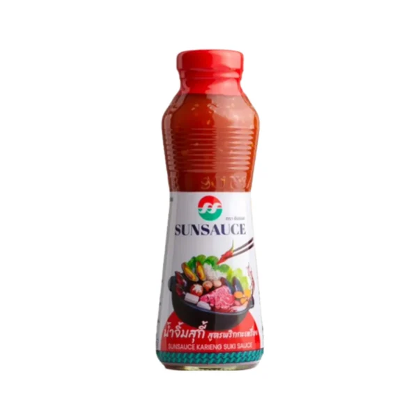 SUNSAUCE (ซันซอส) น้ําจิ้มสุกี้ น้ําจิ้มหมูกระทะ สูตรพริกกะเหรี่ยง ขนาด 380 กรัม