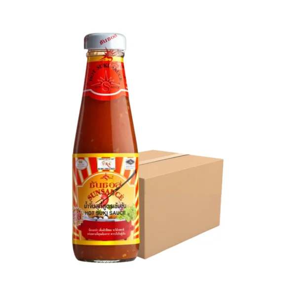 sauce-seasoning-0763 SUNSAUCE (ซันซอส) น้ําจิ้มสุกี้ สูตรเข้มข้น ขนาด 225 กรัม 12 ขวด แถมฟรี 1 ขวด (ยกลัง)