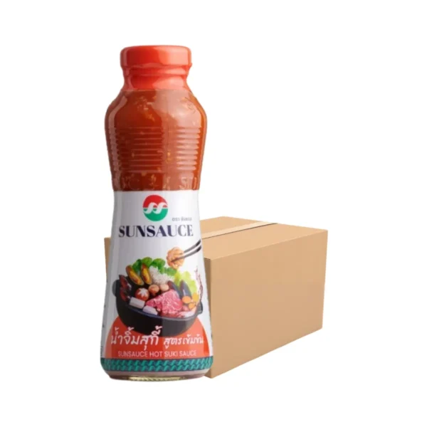 SUNSAUCE (ซันซอส) น้ําจิ้มสุกี้ สูตรเข้มข้น ขนาด 380 กรัม 12 ขวด แถมฟรี 1 ขวด (ยกลัง)