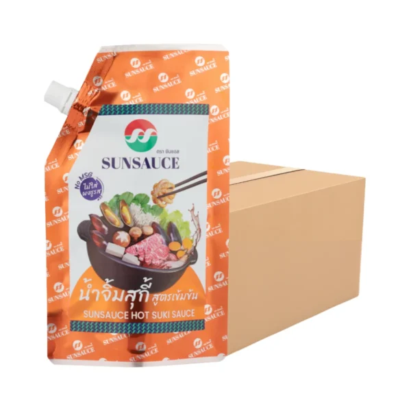 SUNSAUCE (ซันซอส) น้ําจิ้มสุกี้ สูตรเข้มข้น ขนาด 500 กรัม 12 ซอง แถมฟรี 1 ซอง (ยกลัง)