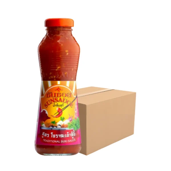 SUNSAUCE (ซันซอส) น้ําจิ้มสุกี้เต้าหู้ยี้ สุกี้โบราณ สูตรเต้าหู้ยี้ แบบขวด 380กรัม 12 ขวด แถมฟรี 1 ขวด (ยกลัง)