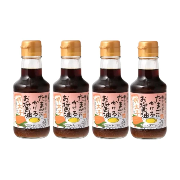TERAOKA เทราโอกะ ซอสถั่วเหลืองสําหรับไข่ดาว ทามาโกะ นิ คาเครุ โชยุ สูตรไข่ปลาเมนไทโกะ และสารสกัดปลาแห้ง (ผลิตในประเทศญี่ปุ่น) ขนาด 150 มิลลิลิตร x 4 ขวด