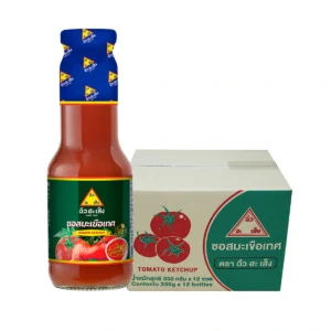 sauce-seasoning-0816 ฉั่วฮะเส็ง ซอสมะเขือเทศ ขวดแก้ว 330 กรัม (ยกลัง 12 ขวด)